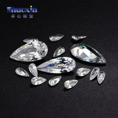 白色裸石水滴形透明锆石