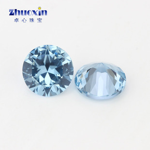 浅蓝色106 人造圆形尖底饰品配石0.8·4.25mm 尖晶蓝宝石裸石原石