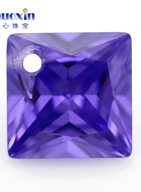 正方直角diy紫蓝色耳环裸石