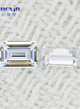 小长方形直角车平白色锆石裸石 尖底梯形CZ补钻透明手表钻石DIY