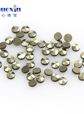 天然铁矿石泰银马克赛石补钻圆形平底 马赛克耳钉戒指饰品补钻