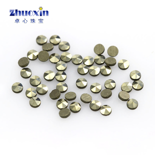 天然铁矿石泰银马克赛石补钻圆形平底 马赛克耳钉戒指饰品补钻