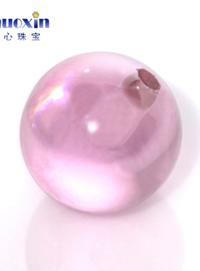 粉红珠子人造锆石半孔