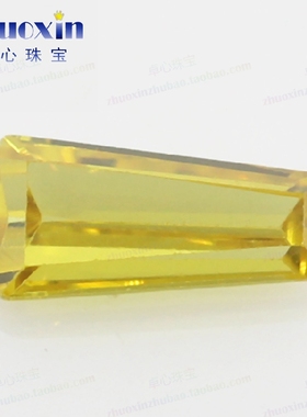 梯方金黄色CZ锆石戒面裸石 梯形镶手表手链首饰品镶嵌美甲5-8.0mm