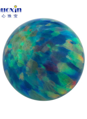 圆珠湖绿色欧泊欧珀裸石 光珠无孔球形珠子合成澳宝OP02