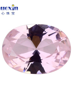 椭圆形蛋形183#粉红纳米裸石 仿摩根石合成宝石镶嵌耳钉吊坠首饰