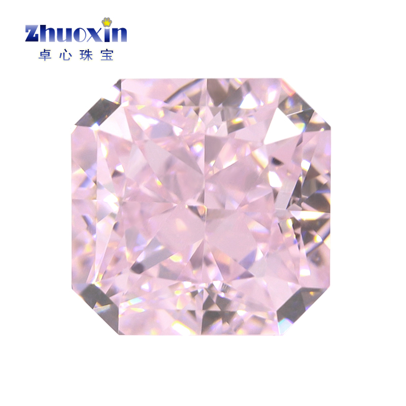 正方倒角冰花切高碳钻裸石戒面