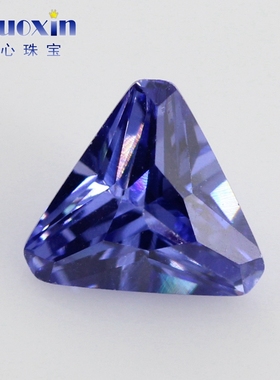 三角形倒角坦桑蓝宝石 坦桑锆裸石原石戒面5A 人造CZ戒指裸钻珠宝