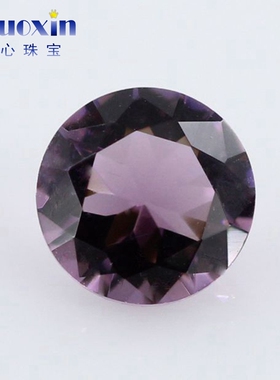 圆形紫红色彩色玻璃裸石 人造紫色玻璃珠散钻美甲钻配饰3mm~12mm