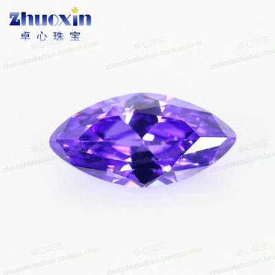 diy紫蓝色裸石树叶形微镶仿钻