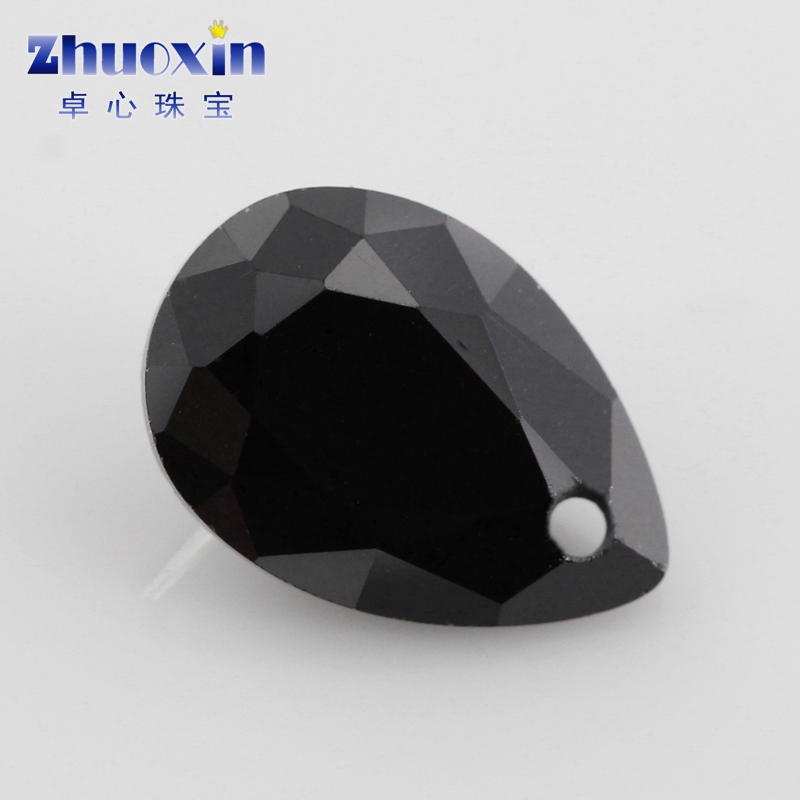 diy黑色打孔水滴形吊坠珠宝裸石