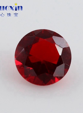 圆形大红色彩色玻璃裸石 大红玻人造仿钻饰品镶嵌DIY配饰4.5~16mm