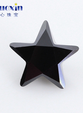 黑色五角星形立方氧化锆石裸石钻 人造CZ宝石手表仿钻戒指配石DIY