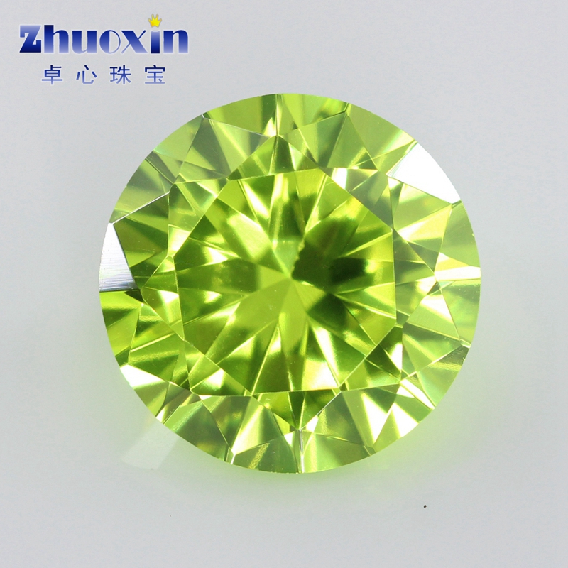 草绿色裸石圆形镶嵌戒面