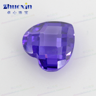桃心形紫蓝色水钻吊坠饰品裸石