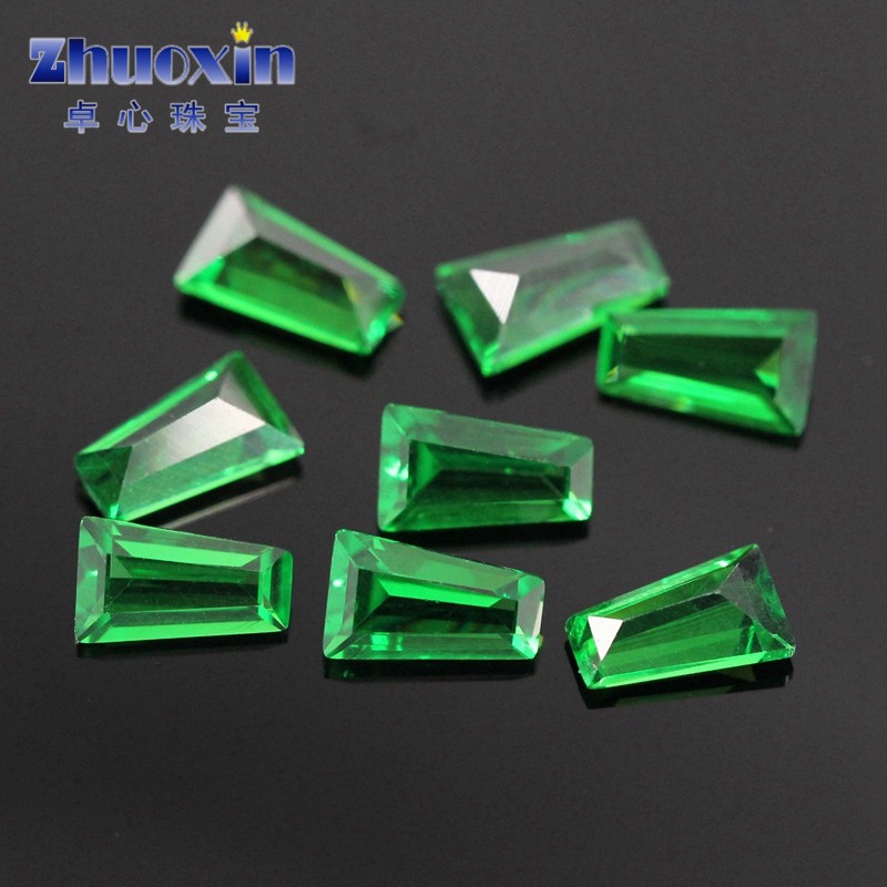 梯方合成绿纳米裸石蜡镶