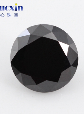 圆形天然黑色尖晶石裸石戒面原石  刻面散珠黑宝石主石钻3.0~14mm