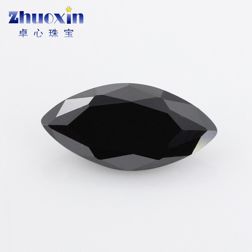 黑色马眼形镶嵌美甲水钻戒指裸石