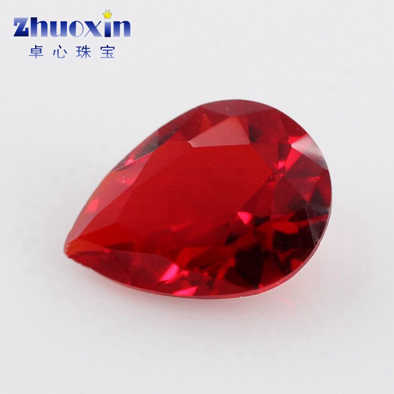 梨形大红色玻璃高质闪钻裸石红宝石 水滴形水晶钻美甲DIY饰品配石