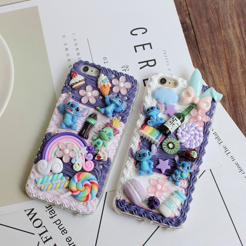iphone6s创意奶油手机壳X9splus星际史迪仔彩虹R9s手工订制硅胶套|ruв категории Цифровые аксессуары, аксессуары для мобильных телефонов, телефон защитный кожух/оболочка - от Buy2taobao.com для оказания профессиональной услуги покупки агента Taobao