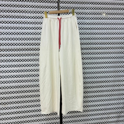 欧货2026春夏新款时尚松紧腰抽绳休闲裤女百搭宽松阔腿裤卫裤8672