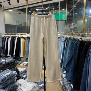 直筒显瘦阔腿卫裤 艾拿2025年冬款 8780加绒百搭显瘦抽绳松紧腰窄版