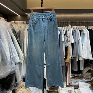 宽松显瘦直筒长裤 欧洲站高腰阔腿牛仔裤 时尚 新款 潮5501 女2026春季