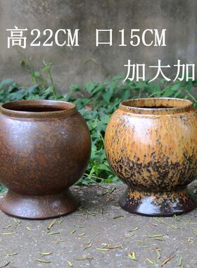 复古透气粗陶手工花盆