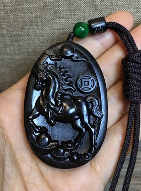 黑檀木雕刻十二生肖挂件