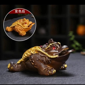 茶宠摆件精品可养茶台茶桌用品貔貅茶玩招财金蟾茶具配件变色蟾蜍图片