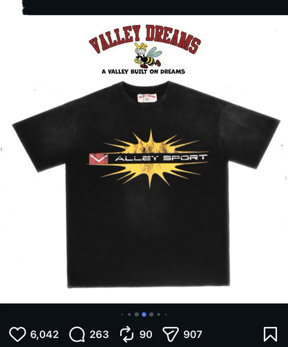 欧美潮流美式valley sport 烫钻印花破洞水洗潮流短袖T恤tee