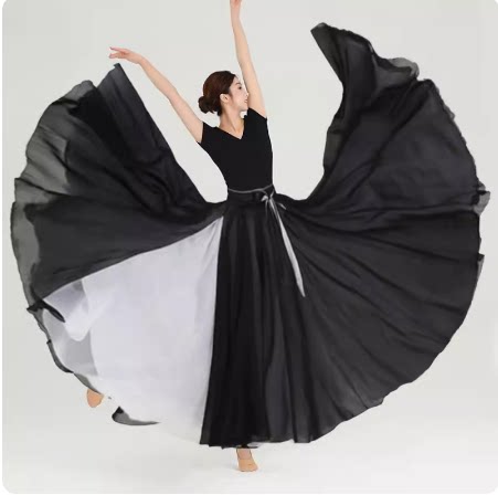 720度大摆裙现代舞广场舞半身裙