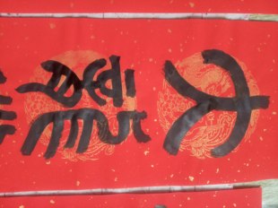 篆书体蛇年小龙来也对联五云山人亲手写书法彩色龙凤瓦当宣纸春联