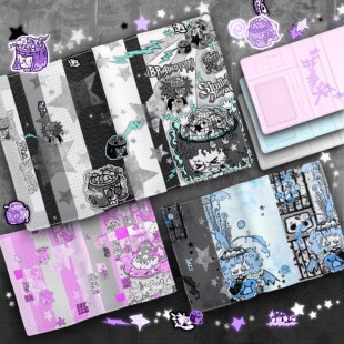 逃生原创小骷护照夹set古早pu皮y2k钱包绑带收纳证件机票旅行礼物