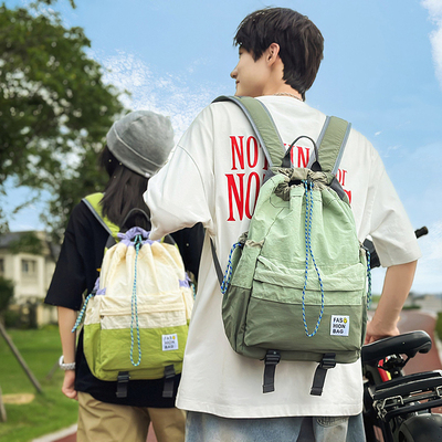 满江红轻便束口抽绳学生双肩包女户外休闲运动登山大容量旅行背包