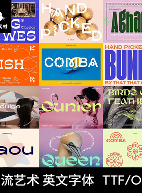 艺术设计师字体包ps/ai/procreate海报电脑英文字体ttf安装包下载