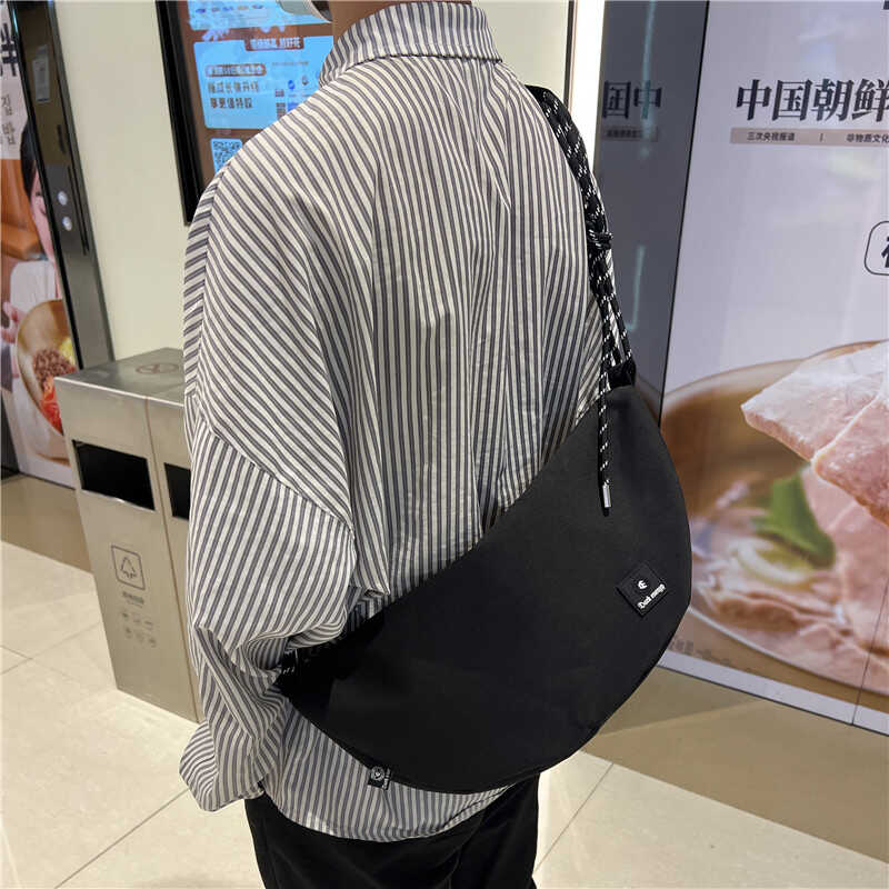 纯棉帆布饺子包单肩斜挎包日韩包