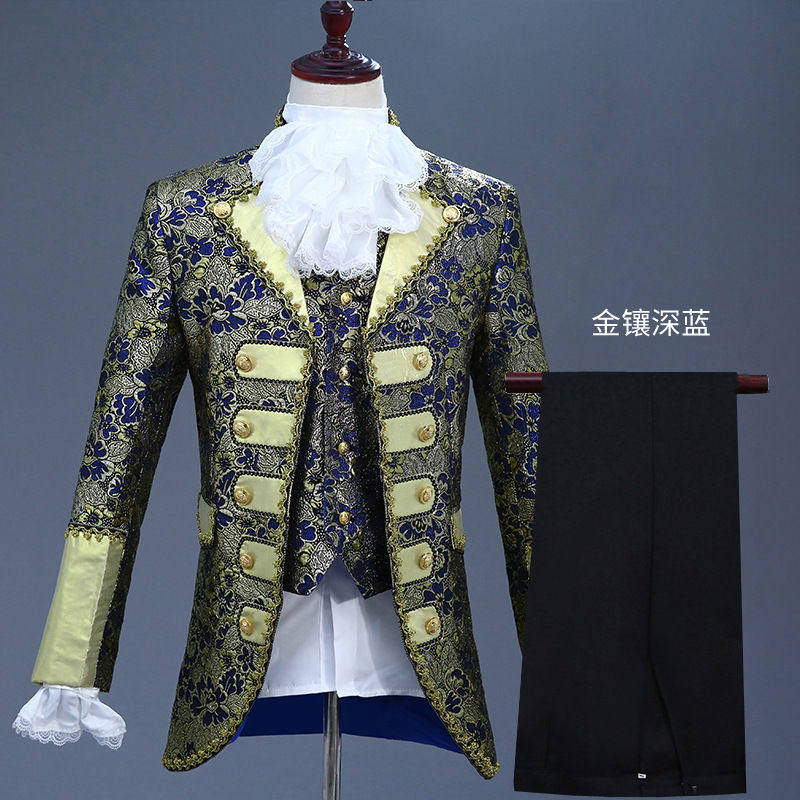 出租赁万圣节男士欧洲宫廷礼服国王子中世纪舞台戏剧演出服装表演