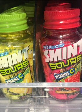 6瓶荷兰直邮包邮包税Smint Sours酸味无糖草莓柠檬薄荷糖维生素 C
