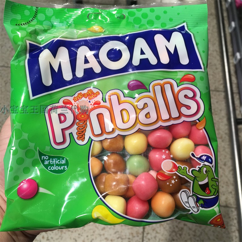 4袋荷兰直邮包邮包税Maoam Pinballs弹珠糖品尝各种不同水果口味