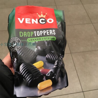 6袋荷兰直邮包邮包税 Venco Droptoppers 甜味混合甘草糖味道独特