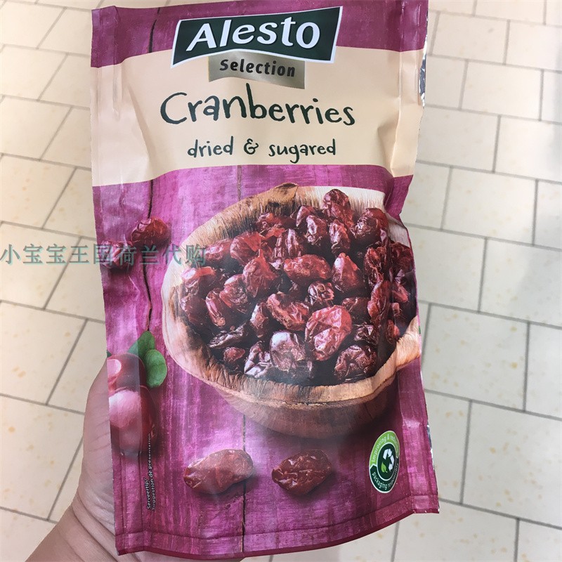 5袋荷兰直邮包邮包税 Alesto 德国美味蔓越莓葡萄干休闲小吃