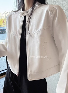 KEYANKETIAN 2611 美式立领明线短外套女休闲百搭夹克显瘦设计感