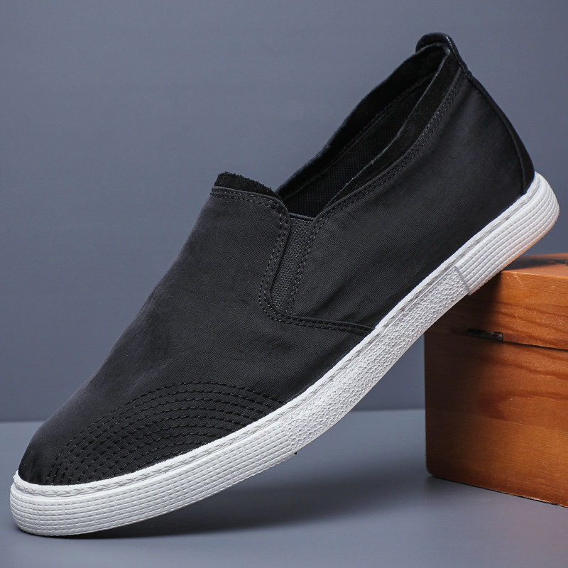 2025新款春秋男鞋帆布鞋休闲潮鞋老北京布鞋一脚蹬懒人鞋夏季透气,流行男鞋,帆布鞋,淘宝优惠券,粉丝福利购,淘宝优惠卷
