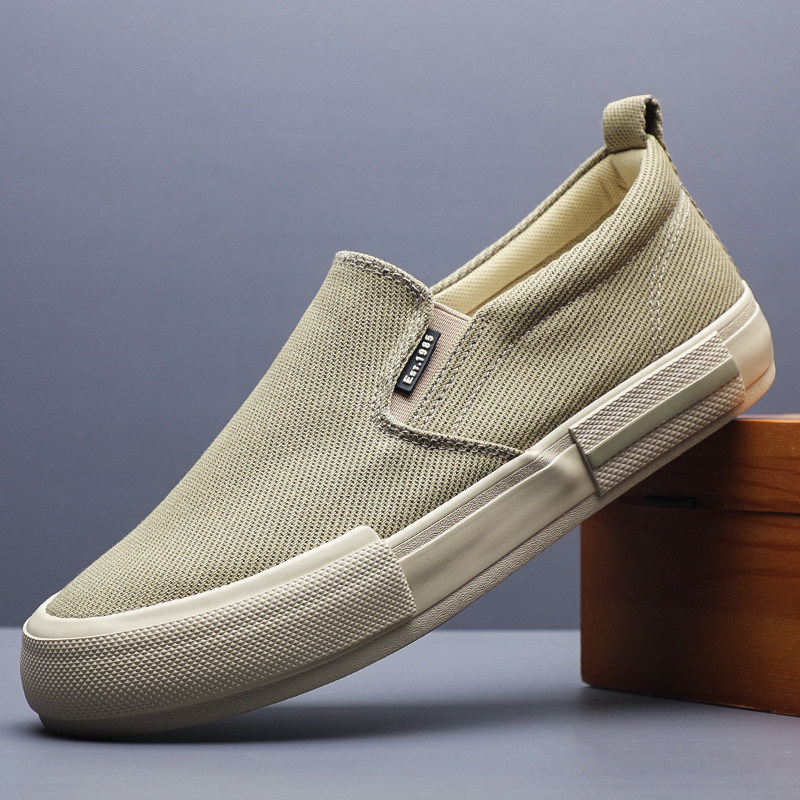 2026新款春秋男鞋帆布鞋休闲潮鞋老北京布鞋一脚蹬懒人鞋夏季透气