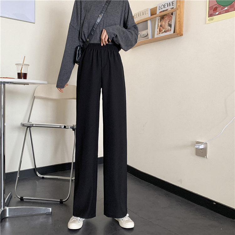 Korean high waisted, loose, slim and drooping wide leg pants in autumn