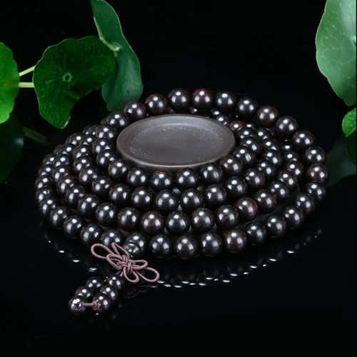 黑檀木手串1.0 6 8mm紫光檀佛珠男女情侣款饰品108颗手链念珠