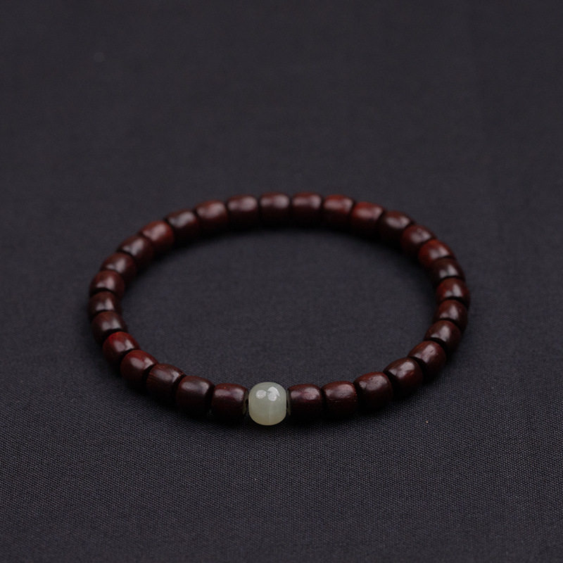 吉绳记文玩文创男手链情侣和田玉配饰木质手串小叶紫檀手串木手串