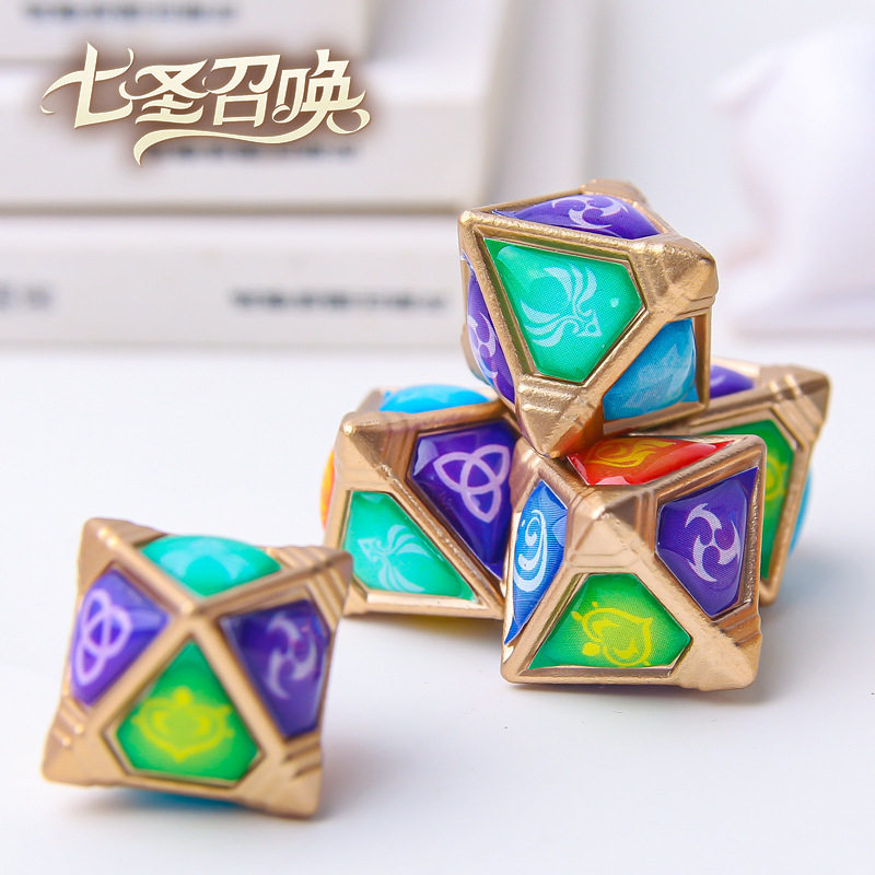 七圣召唤骰子筛子八面元素模型