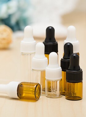2 3 5ml棕色小精油瓶试用滴管瓶 样品小滴瓶茶色滴管试用小样瓶